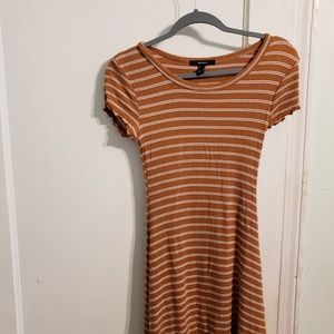 Striped ribbed tee dress